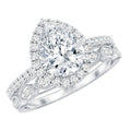 1.49 Carat Cubic Zirconia Teardrop Wedding Ring Set for Women