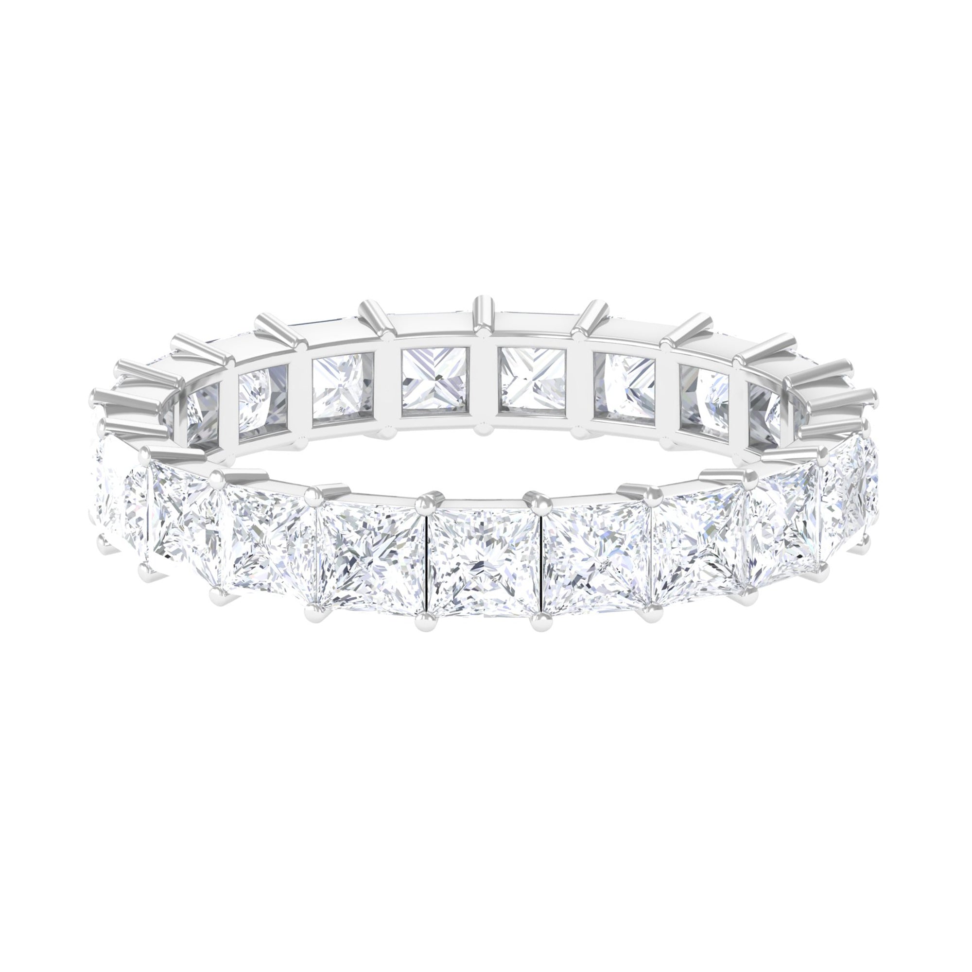 3.5 CT Princess Cut Zircon Eternity Band Ring in Gold