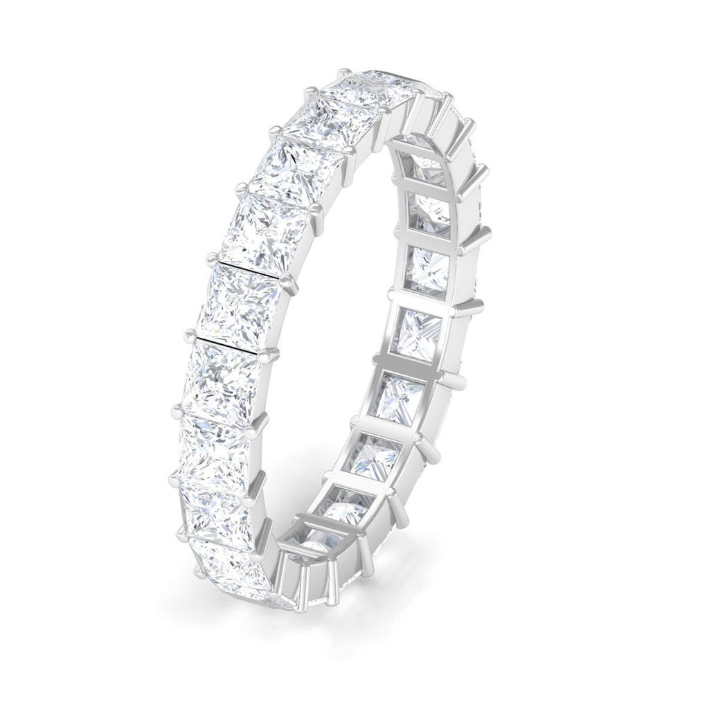 3.5 CT Princess Cut Zircon Eternity Band Ring in Gold