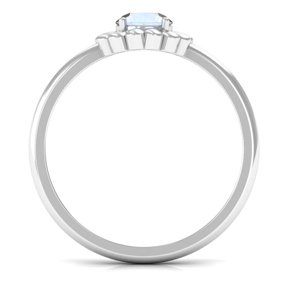 6MM Round Cut Solitaire Moonstone Flower Ring