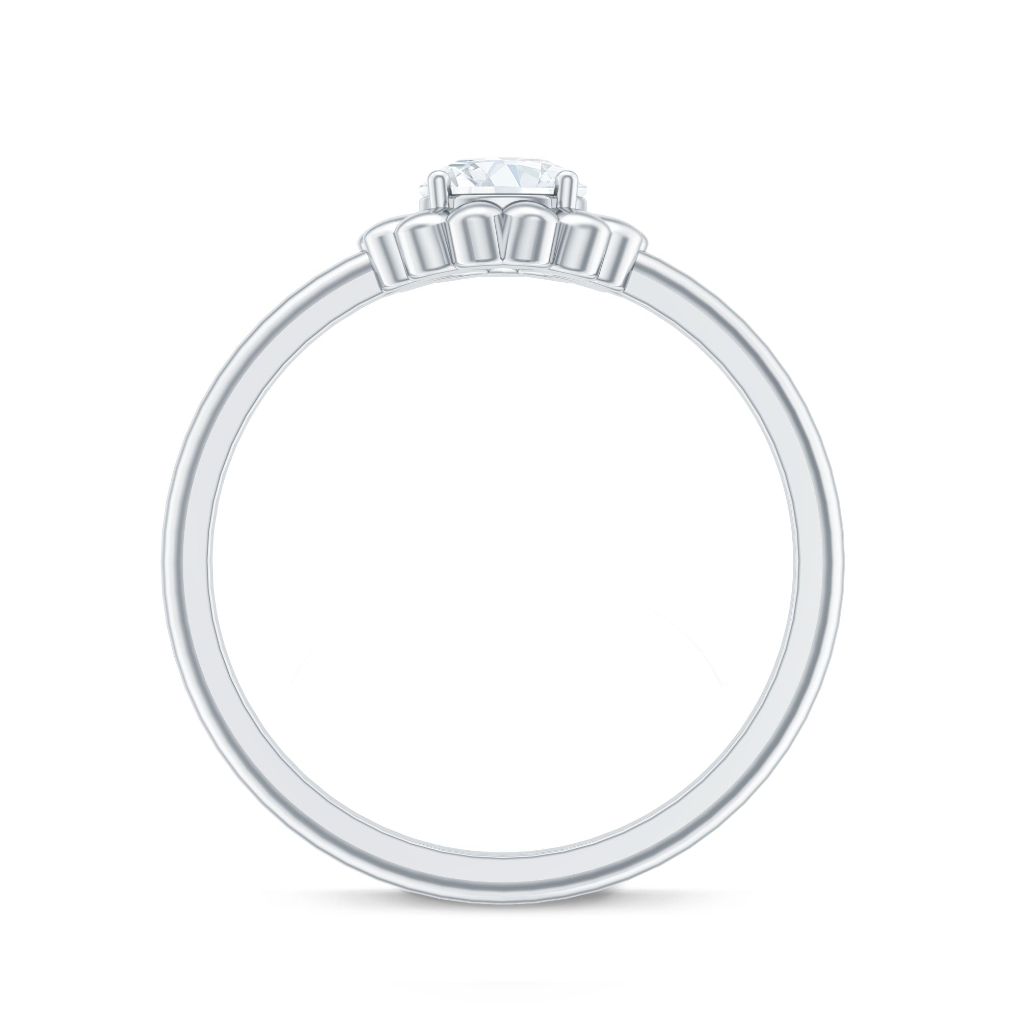 Zircon Floral Solitaire Ring