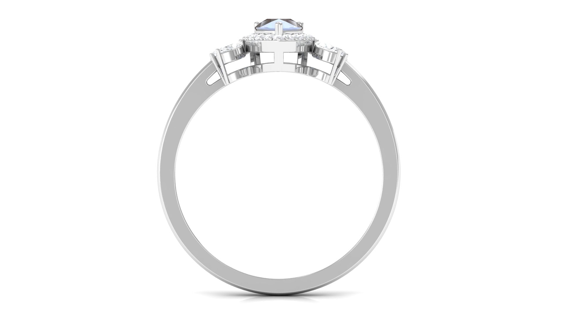 1.25 CT Pear Shape Moonstone Engagement Ring with Diamond Accent