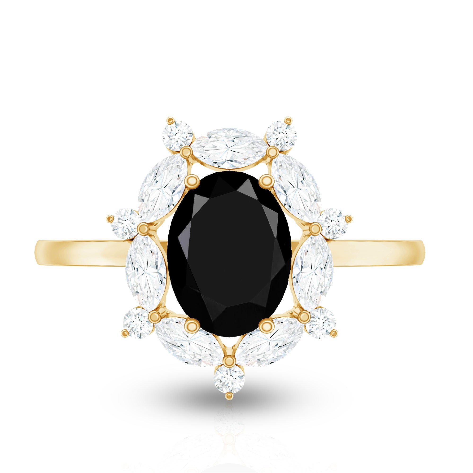 Certified 1.9 Carat Lab Grown Black Diamond Oval Engagement Ring with White Diamond Halo