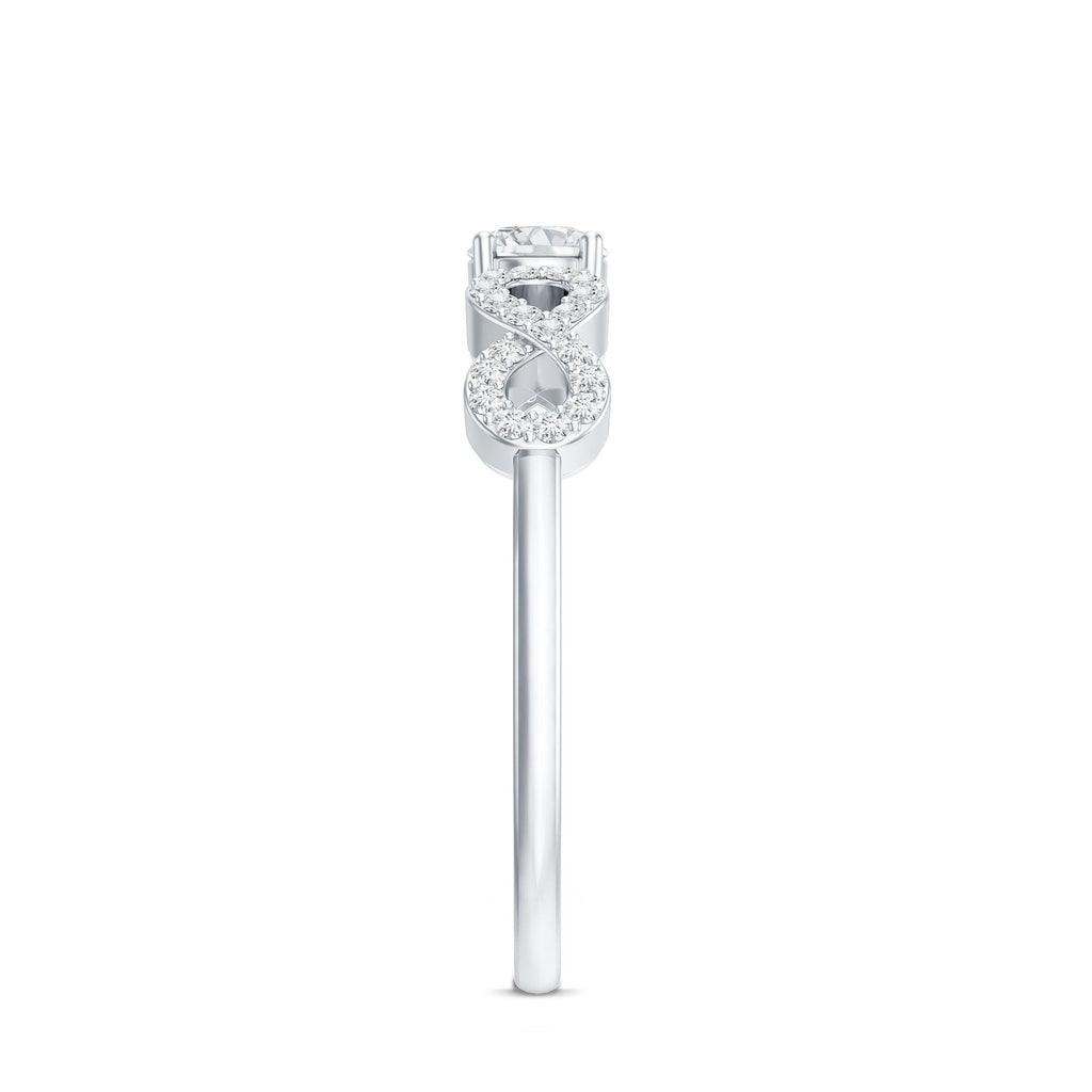 Round Moissanite Infinity Promise Ring with Certificate