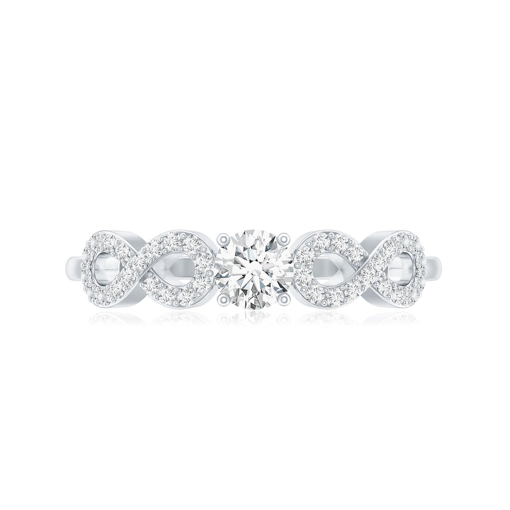 Round Moissanite Infinity Promise Ring with Certificate