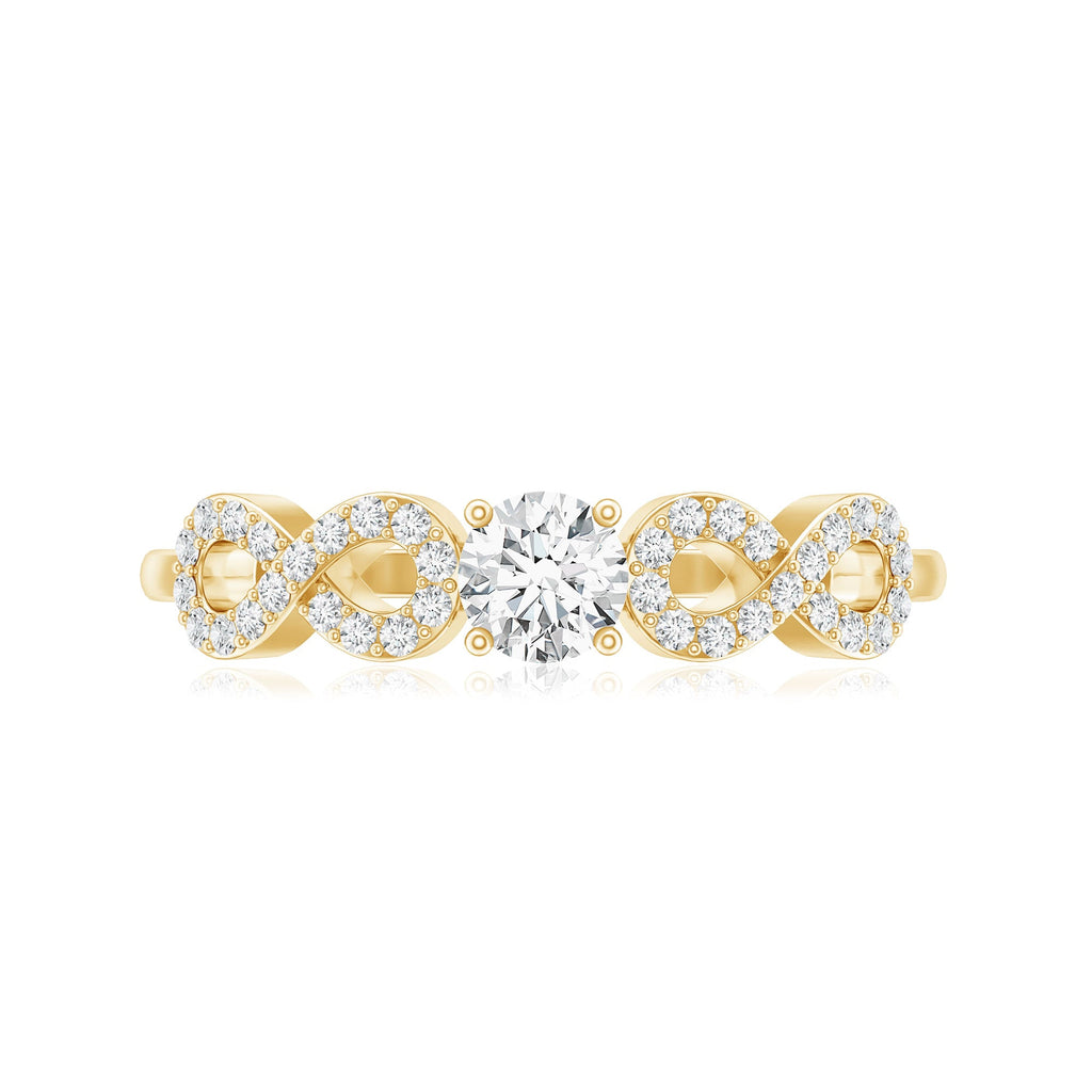 Round Moissanite Infinity Promise Ring with Certificate