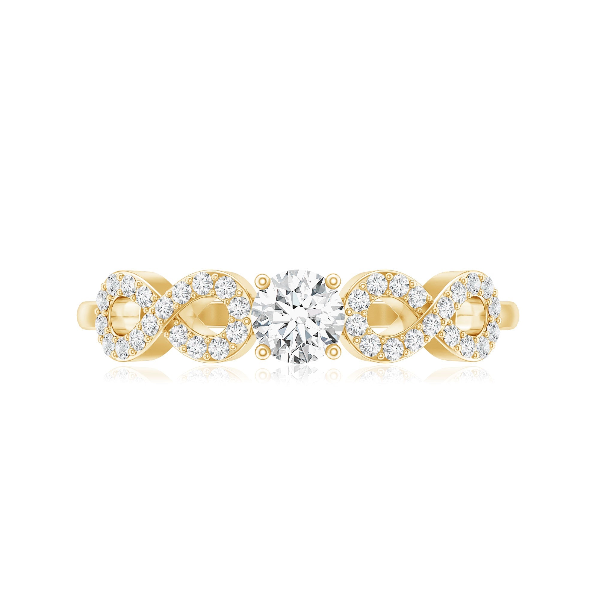 Round Moissanite Infinity Promise Ring with Certificate