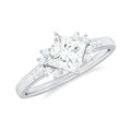 Simple Princess Cut Simulated Diamond Engagement Ring
