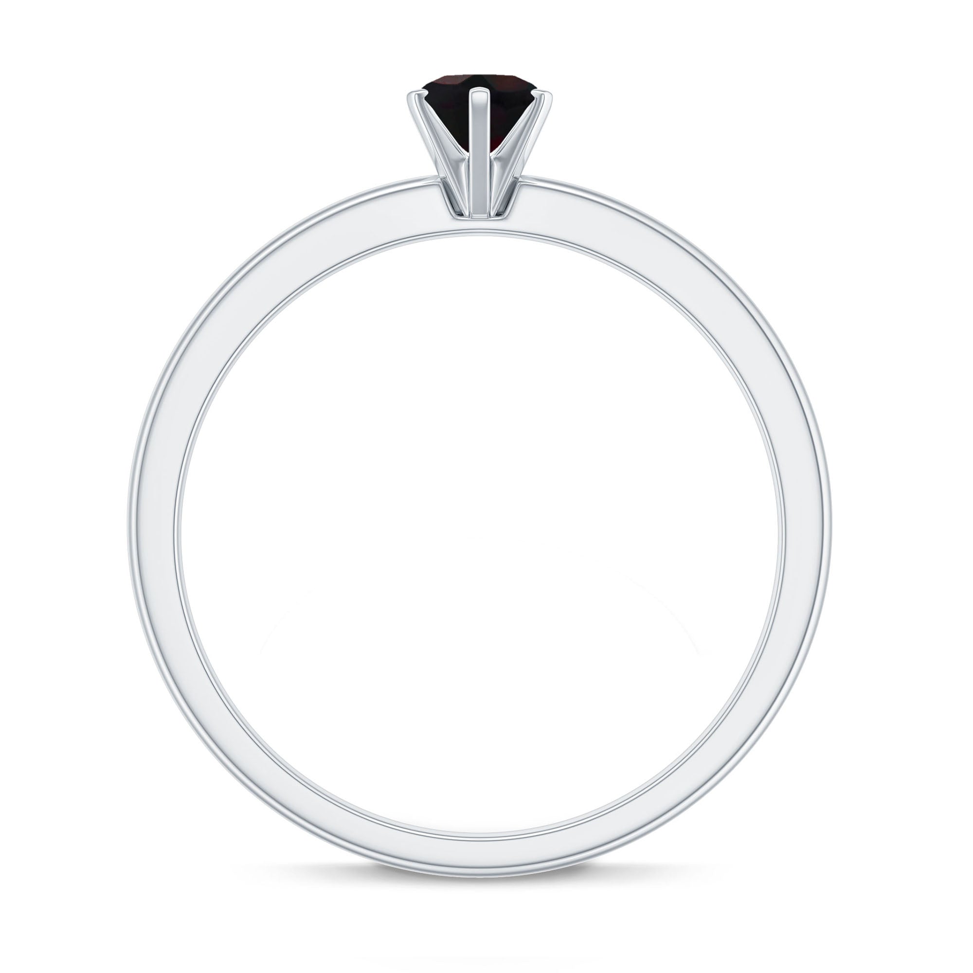 5MM Round Black Opal Solitaire Promise Ring