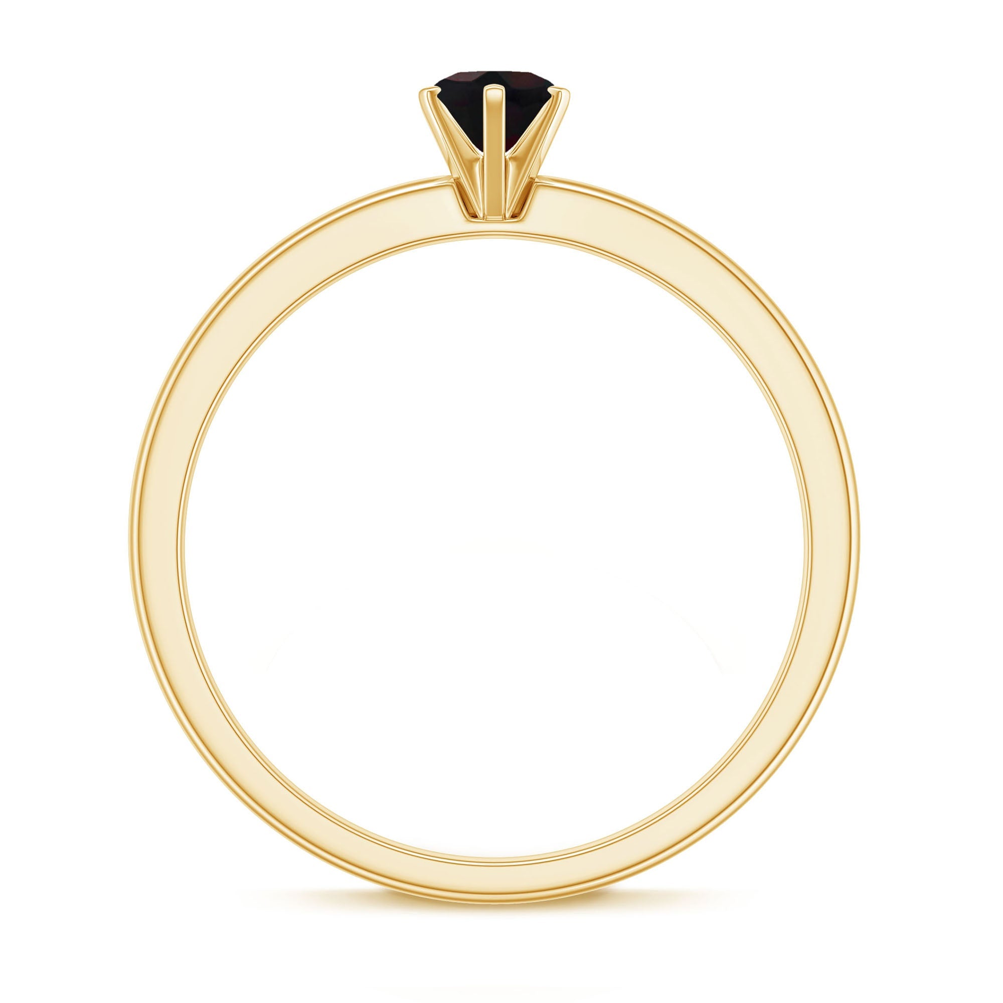 5MM Round Black Opal Solitaire Promise Ring