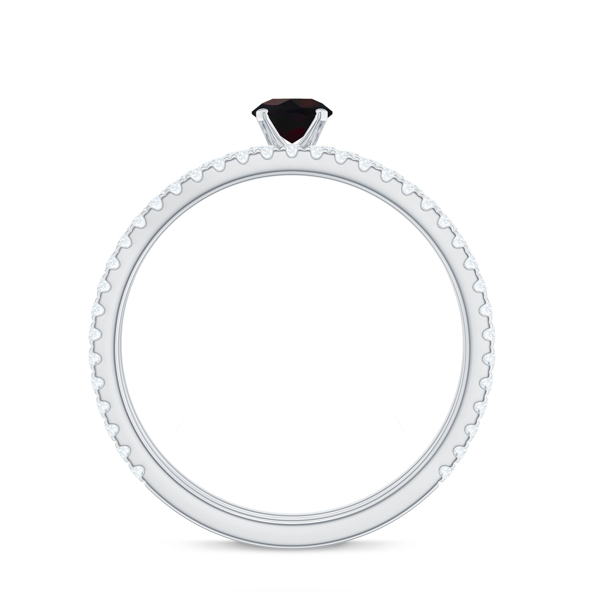 1.25 CT Minimal Wedding Ring Set with Black Opal and Diamond