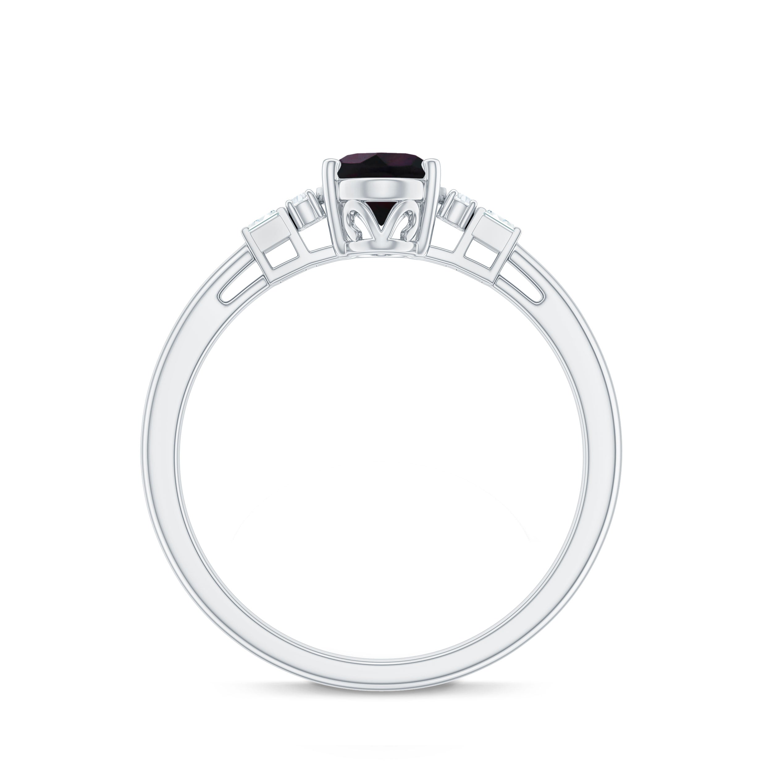 1 Carat Oval Cut Black Opal Engagement Ring with Diamond
