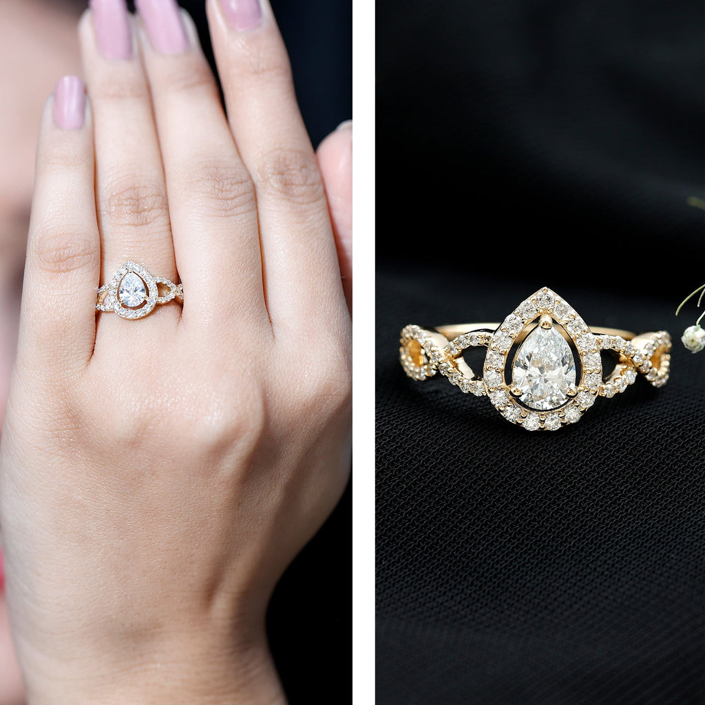 Pear Shape Lab Grown Diamond Teardrop Engagement Ring