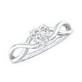 Lab Grown Diamond Heart Promise Ring in Crossover Shank