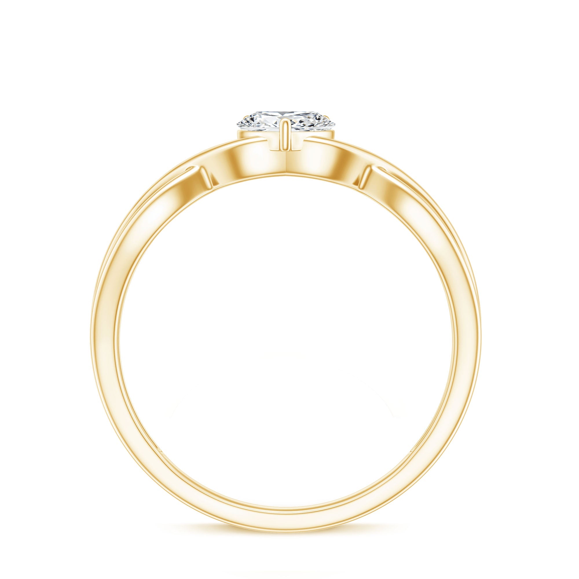 Lab Grown Diamond Heart Promise Ring in Crossover Shank