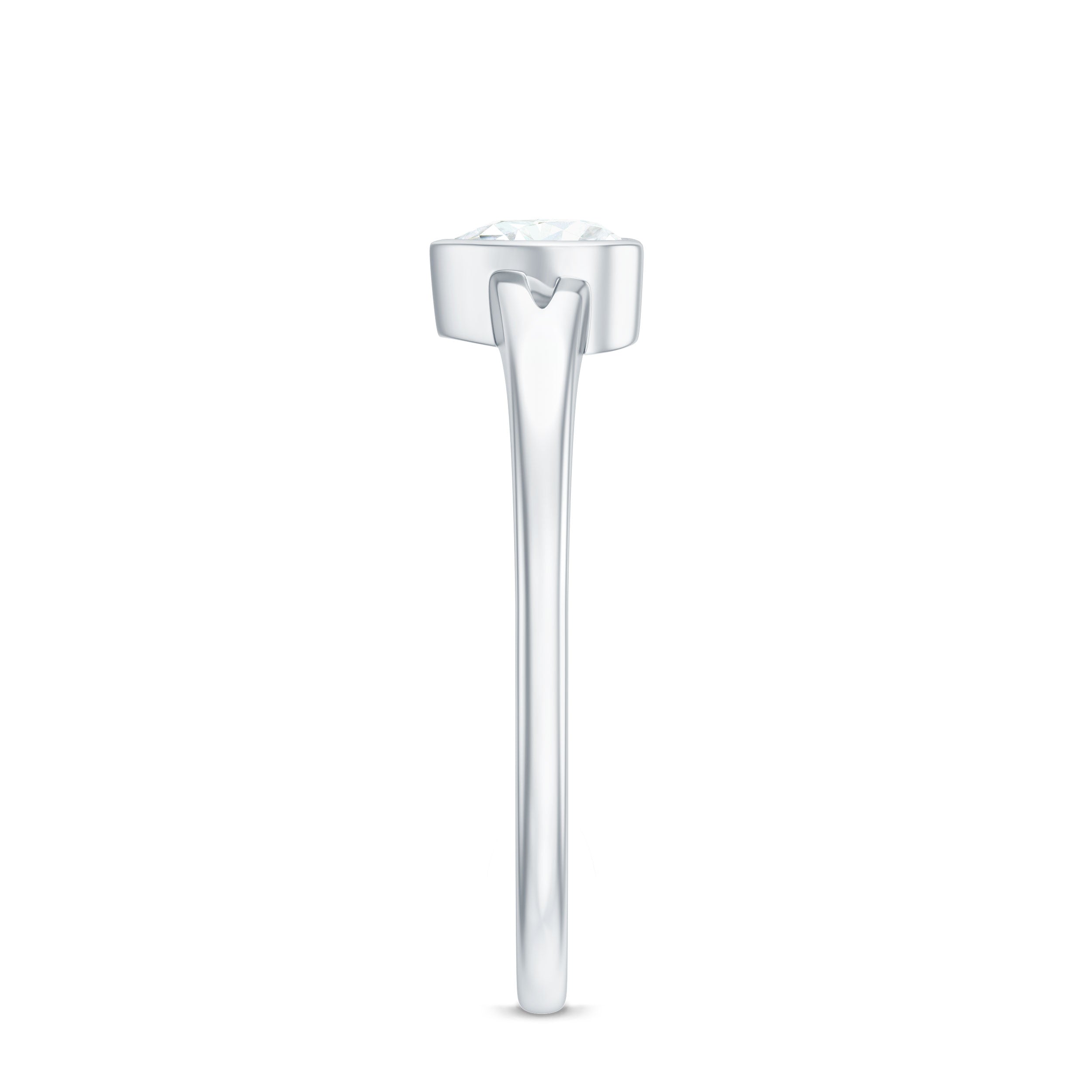 Heart Shape Lab Grown Diamond Solitaire Ring in Split Shank