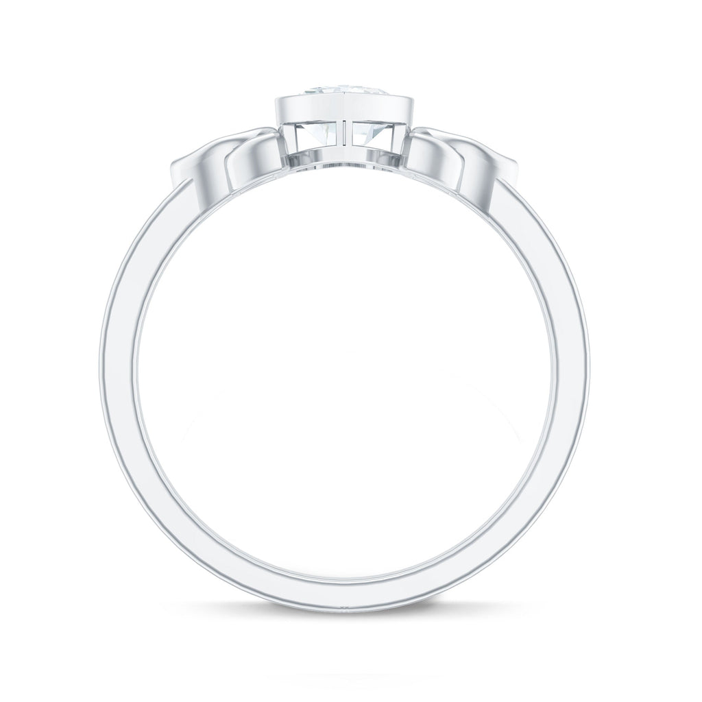 Heart Shape Lab Grown Diamond Solitaire Celtic Ring