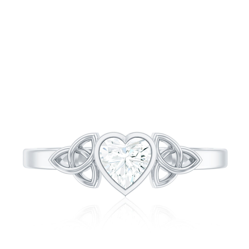 Heart Shape Lab Grown Diamond Solitaire Celtic Ring