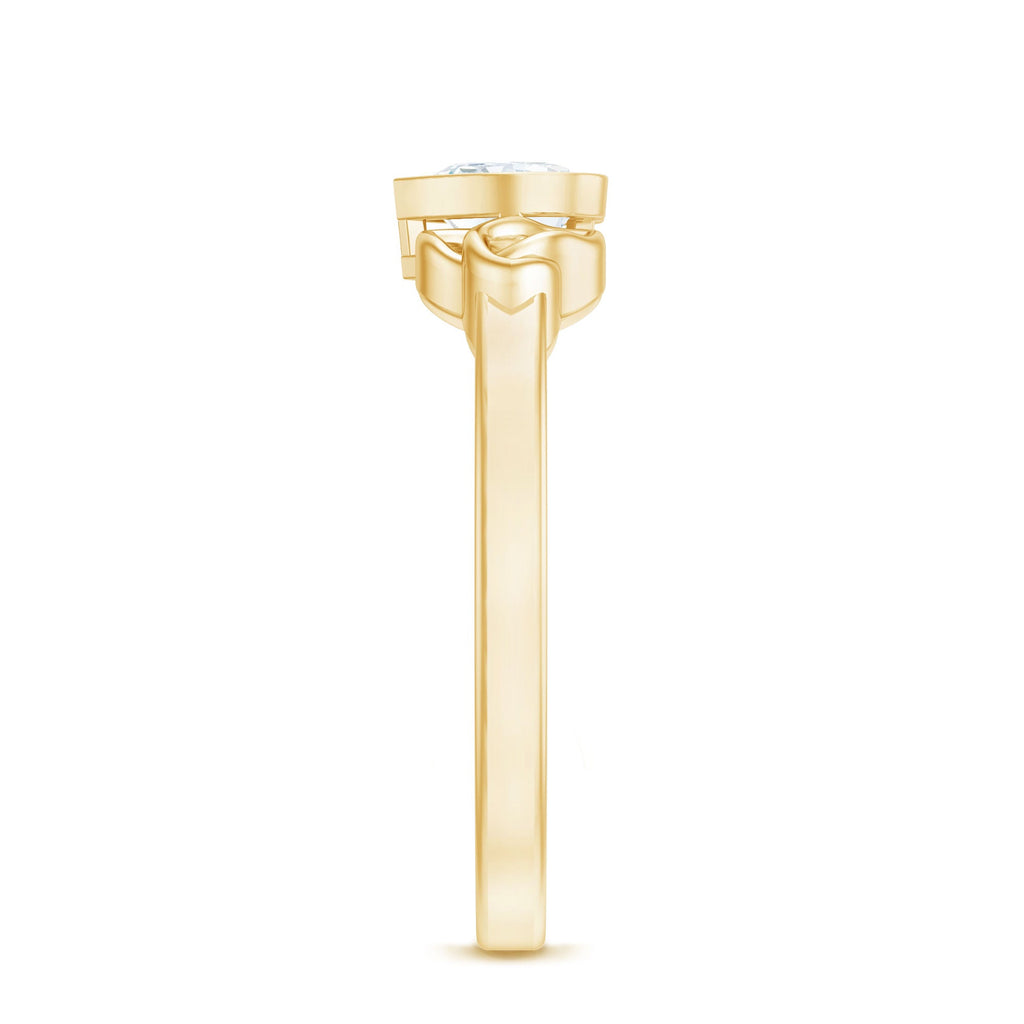 Heart Shape Lab Grown Diamond Solitaire Celtic Ring