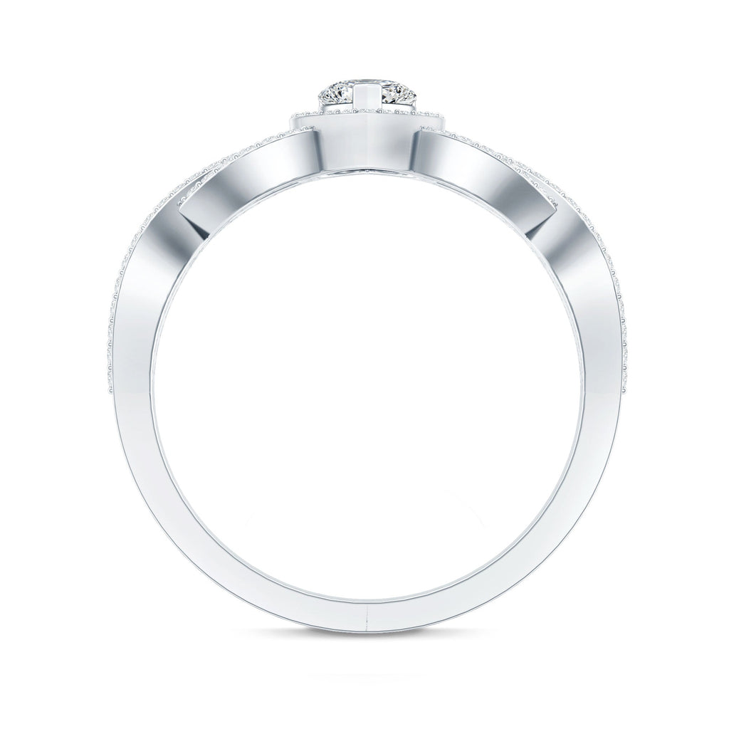 Heart Shape Lab Grown Diamond Criss Cross Engagement Ring