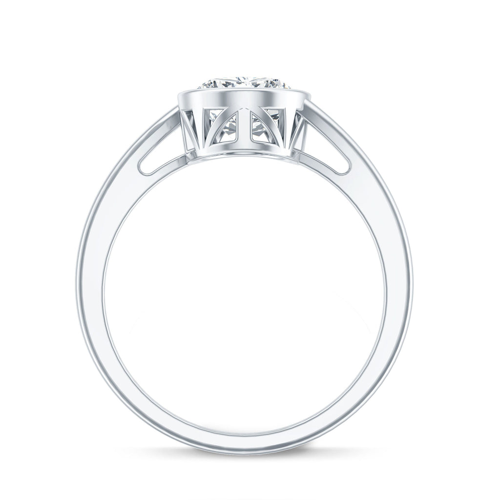 Oval Shape Lab Grown Diamond Solitaire Bypass Ring