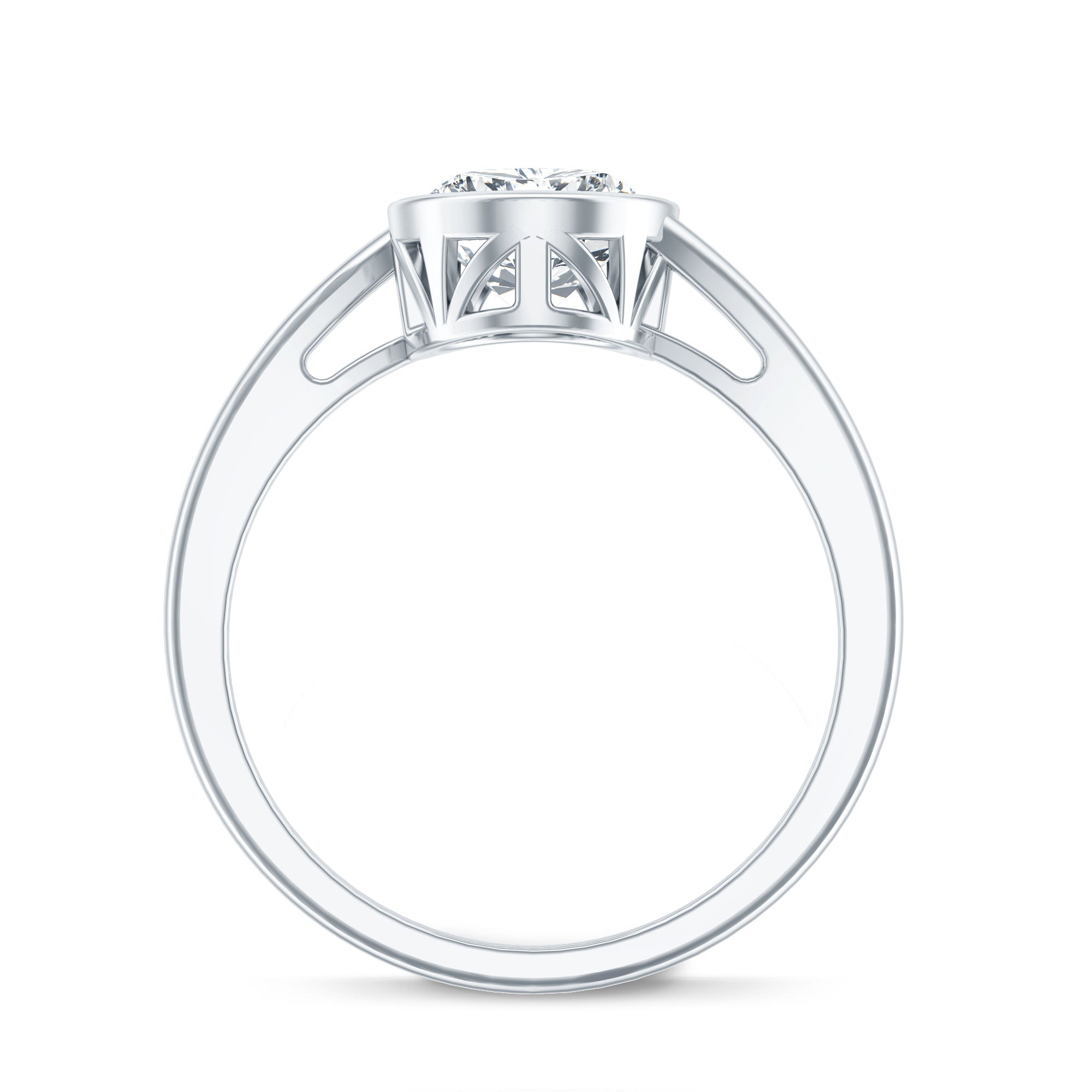 Oval Shape Lab Grown Diamond Solitaire Bypass Ring