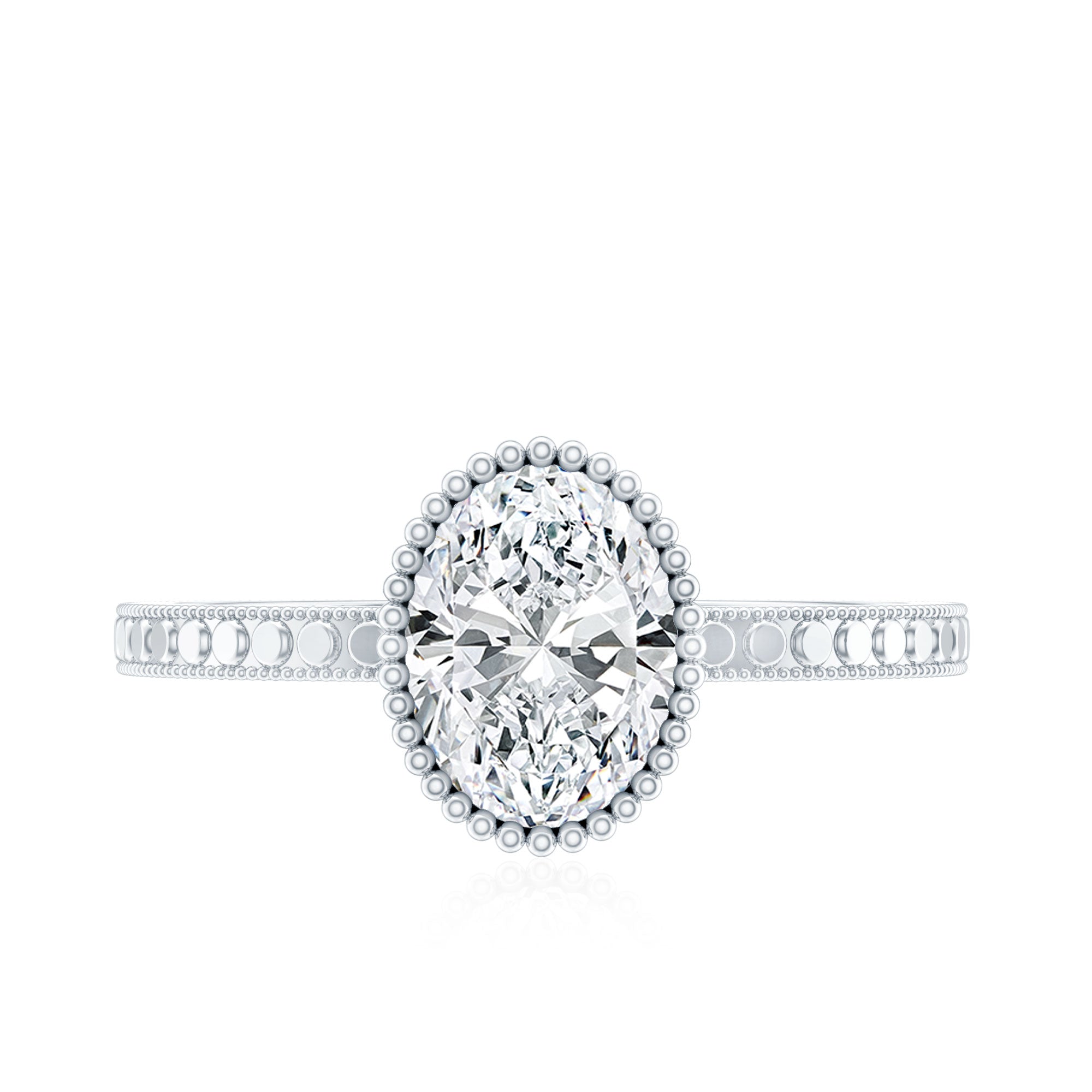 Vintage Style Oval Shape Lab Grown Diamond Solitaire Engagement Ring