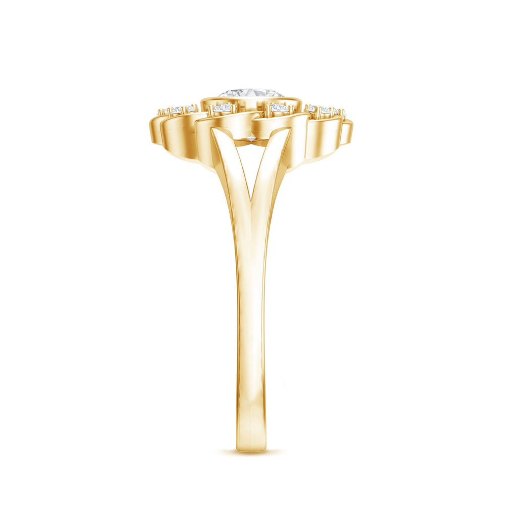 Lab Grown Diamond Nature Inspired Flower Engagement Ring