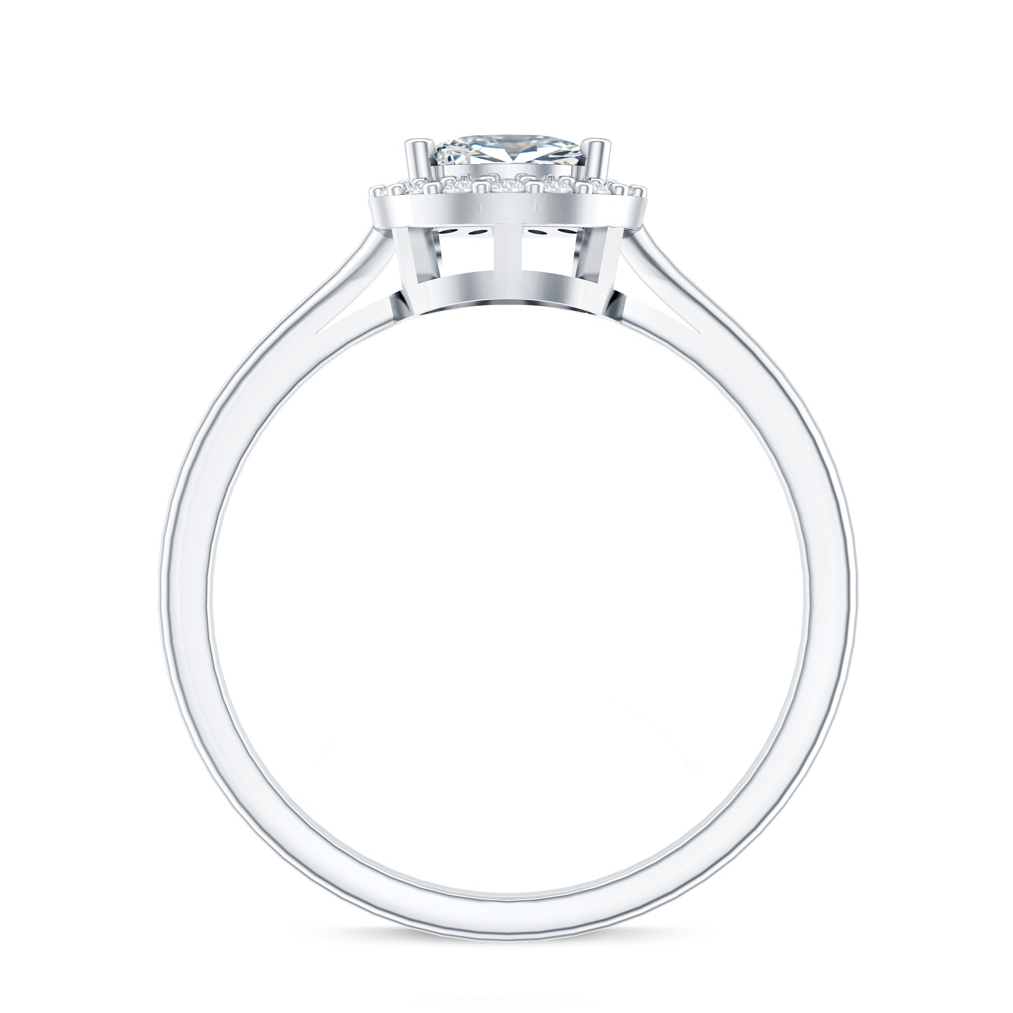 Classic Lab Grown Diamond Teardrop Engagement Ring with Halo