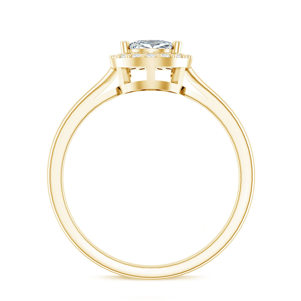 Classic Lab Grown Diamond Teardrop Engagement Ring with Halo