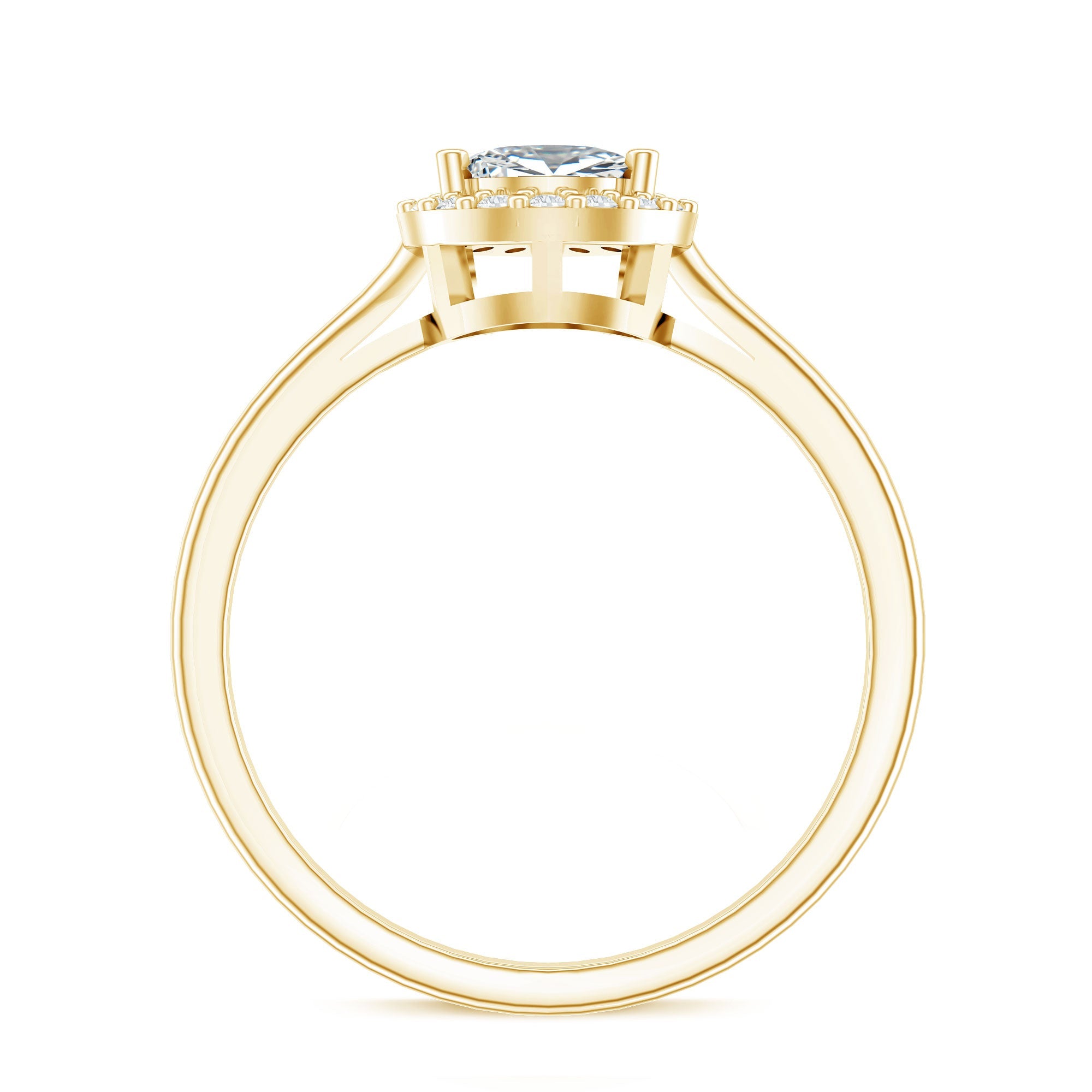 Classic Lab Grown Diamond Teardrop Engagement Ring with Halo