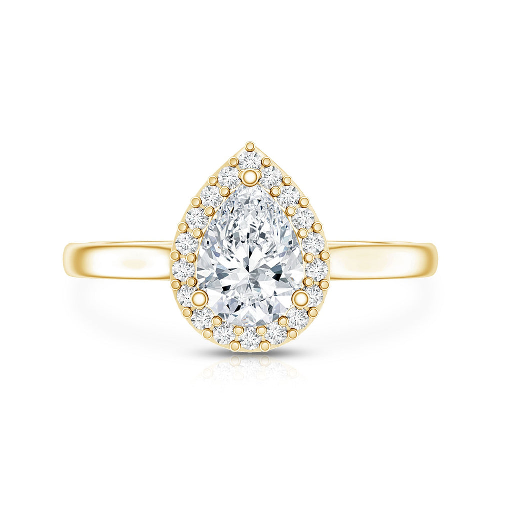 Classic Lab Grown Diamond Teardrop Engagement Ring with Halo