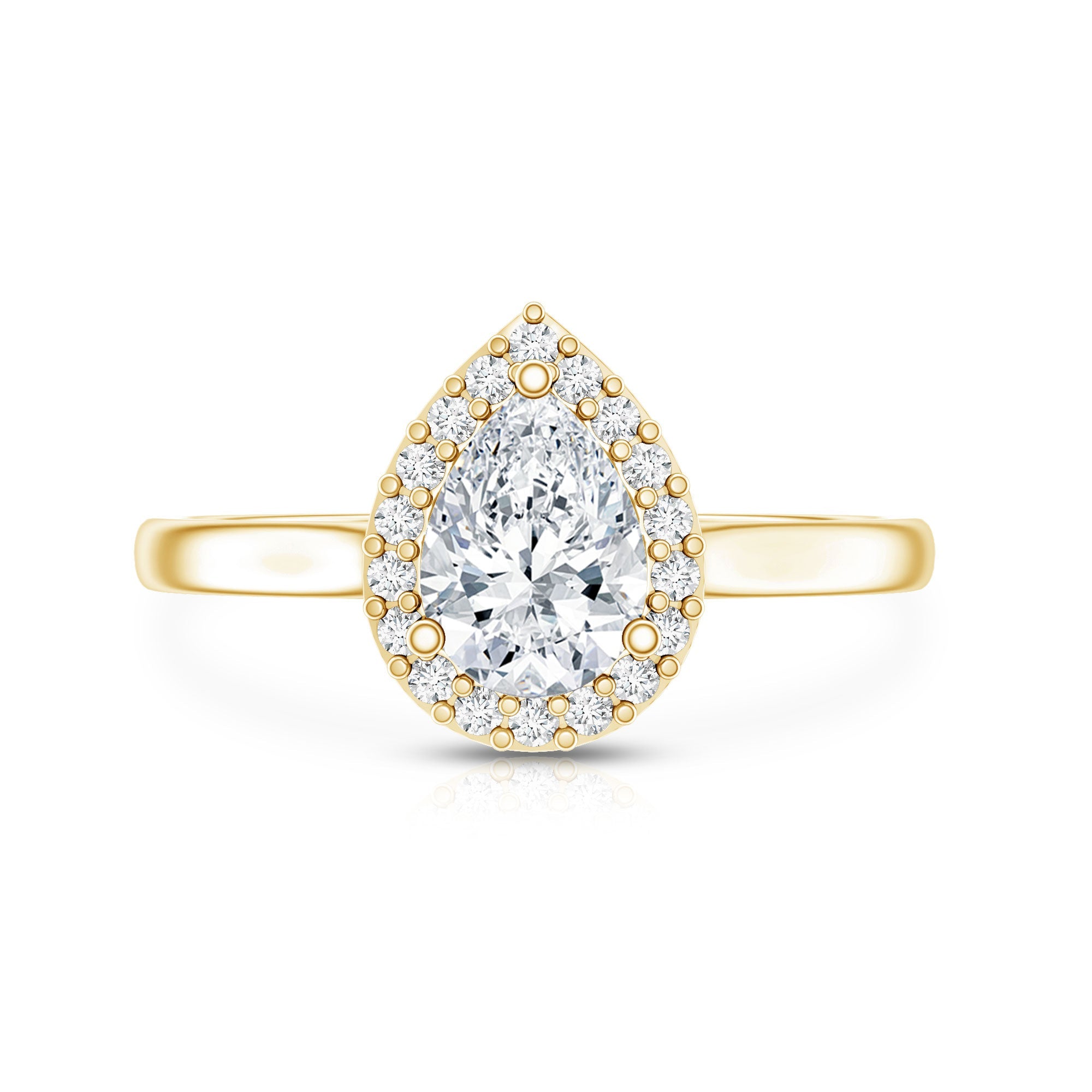 Classic Lab Grown Diamond Teardrop Engagement Ring with Halo