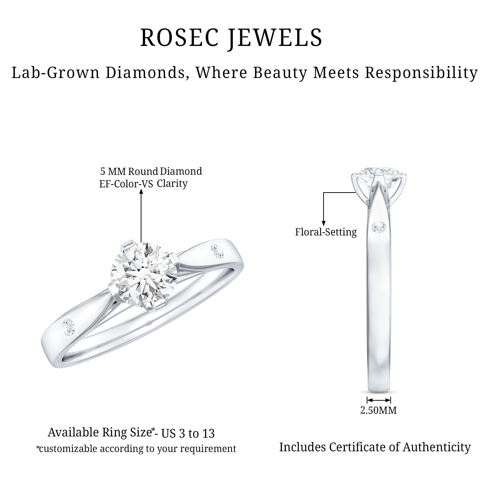 Lab Grown Diamond Solitaire Promise Ring