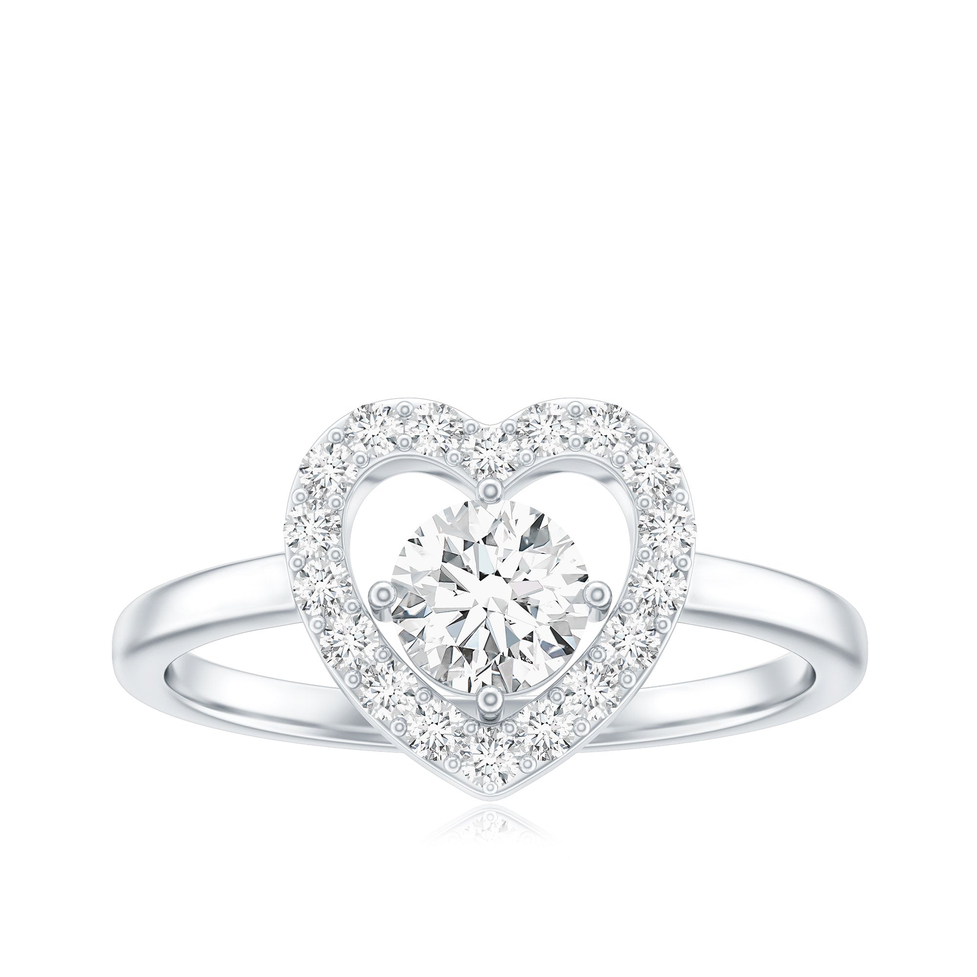 Minimal Heart Ring with Lab Grown Diamond
