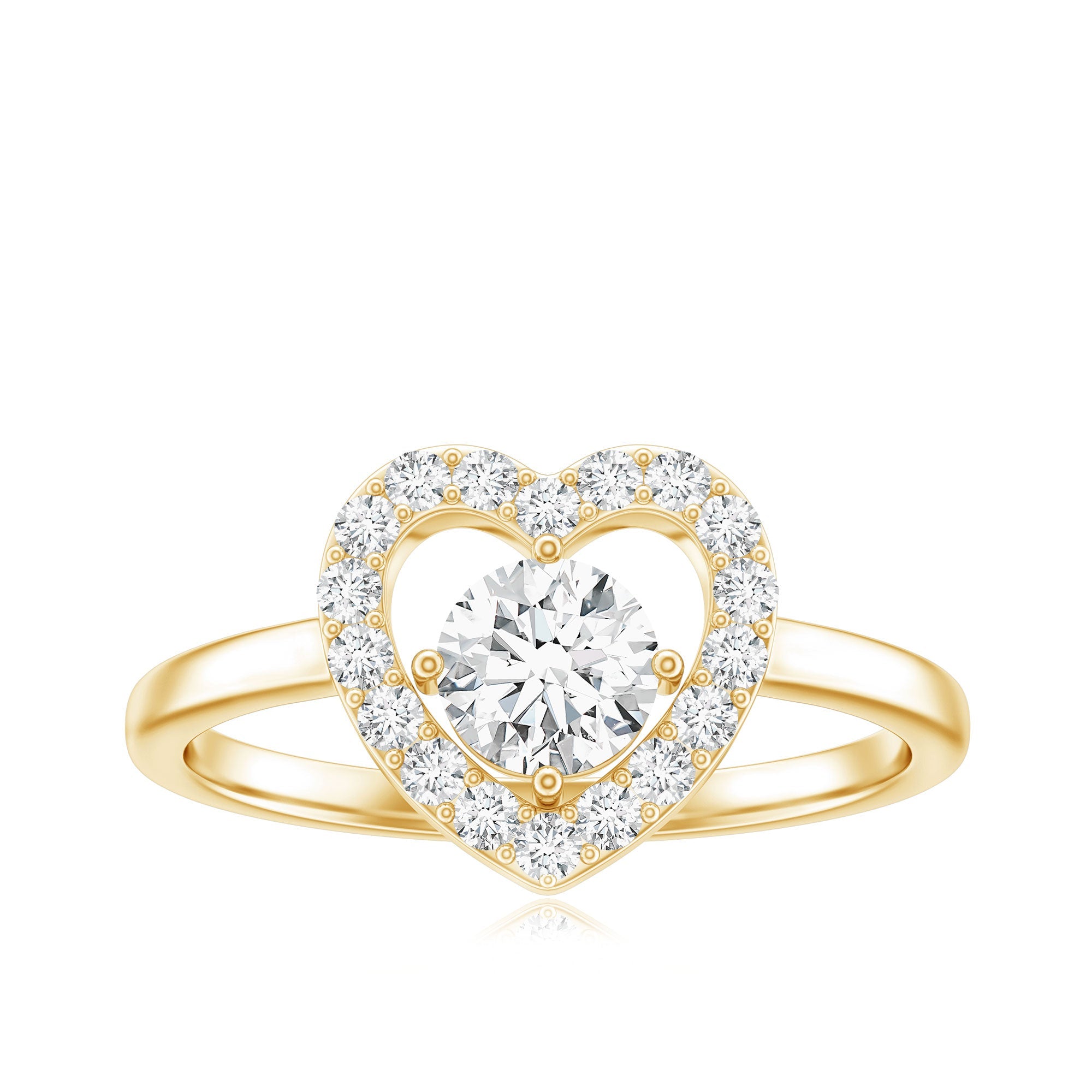 Minimal Heart Ring with Lab Grown Diamond