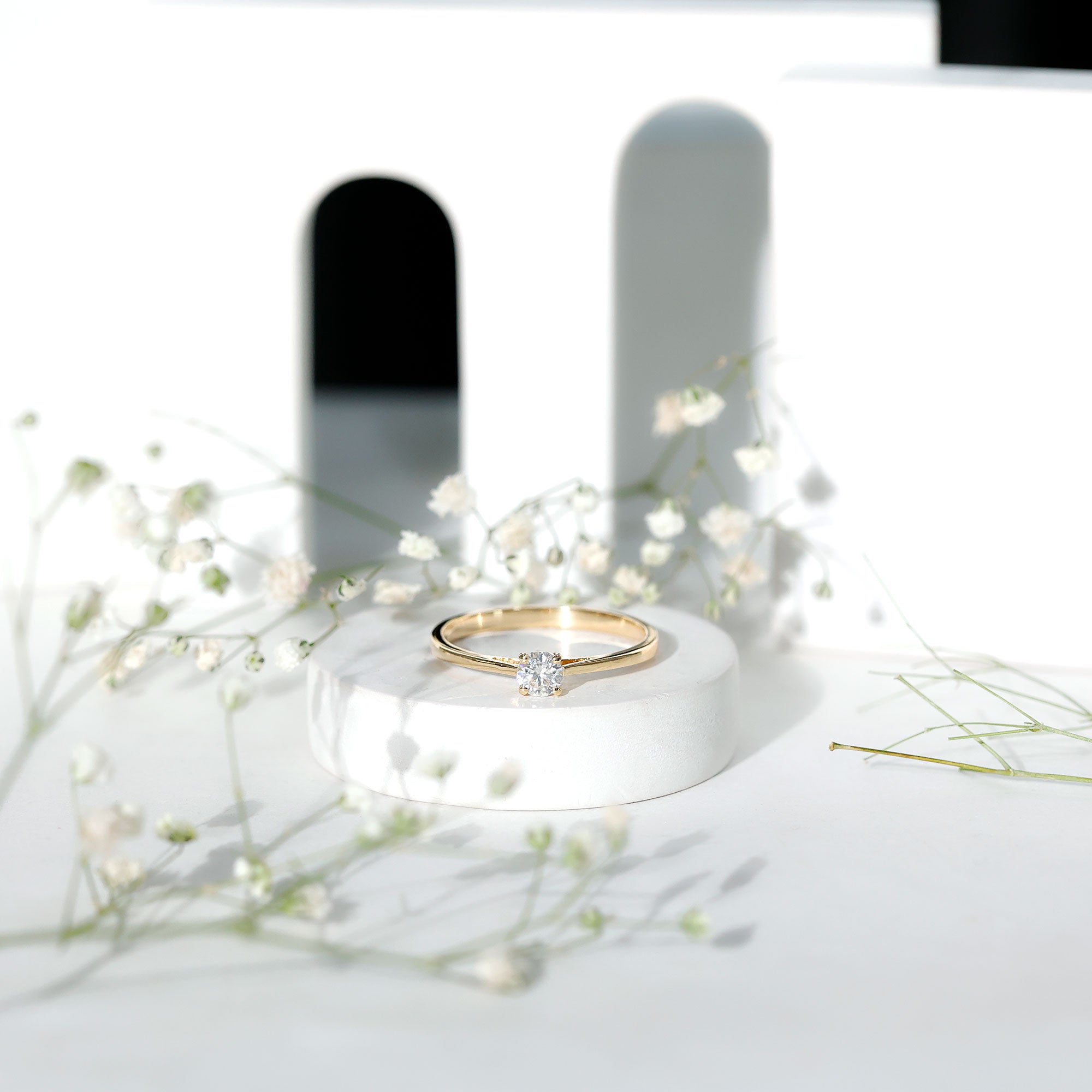 Minimal Round Lab Grown Diamond Solitaire Ring