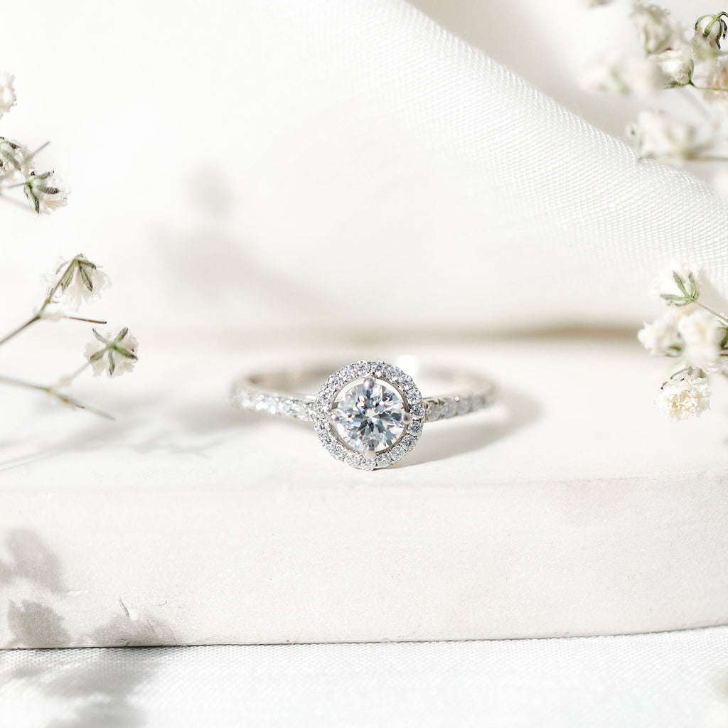 5MM Lab Grown Diamond Engagement Ring with Halo