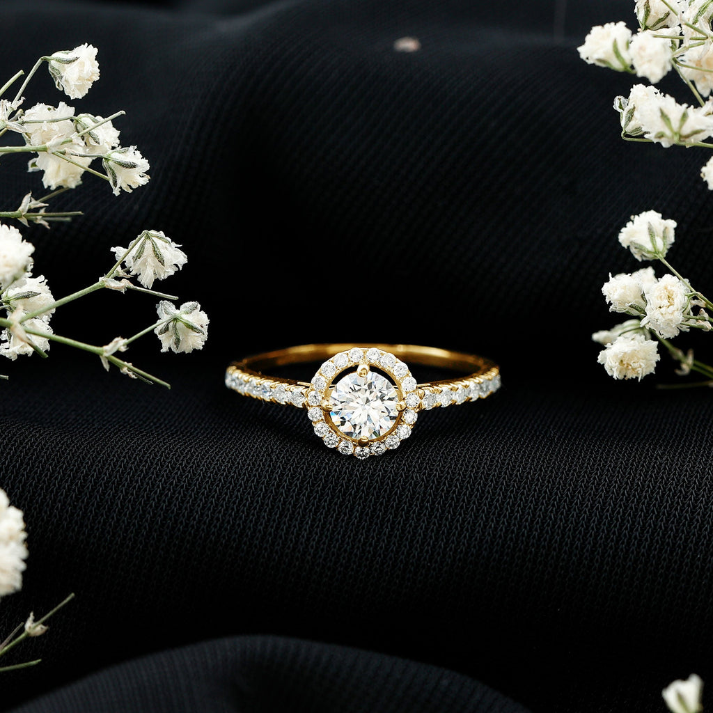 5MM Lab Grown Diamond Engagement Ring with Halo