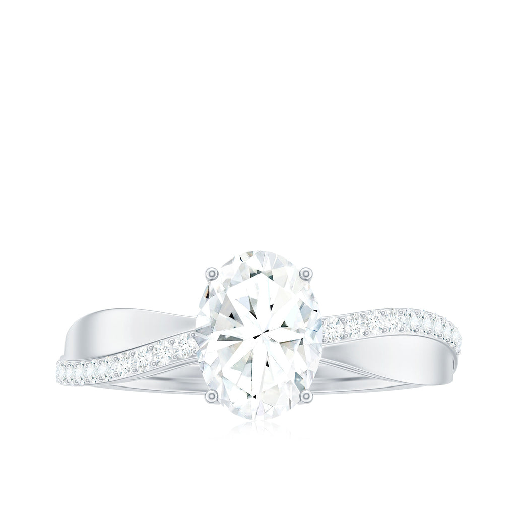 Classic Oval Shape Lab Grown Diamond Solitaire Engagement Ring