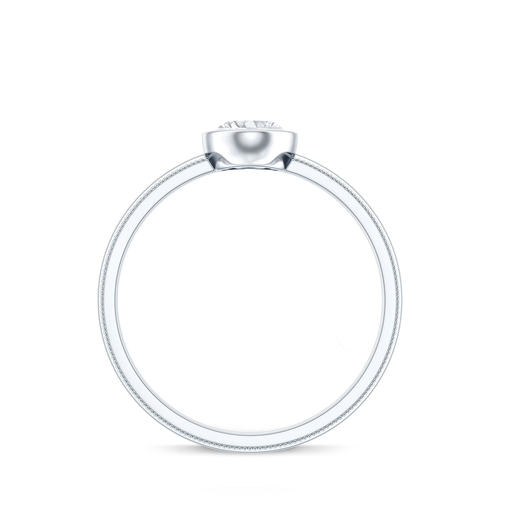 Bezel Set Oval Lab Grown Diamond Solitaire Ring