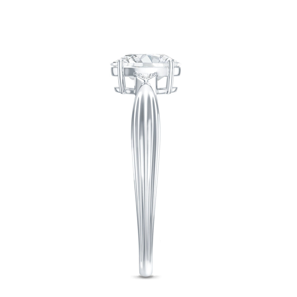 Oval Lab Grown Diamond Simple Solitaire Ring