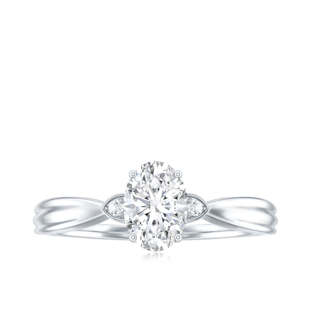 Oval Lab Grown Diamond Simple Solitaire Ring