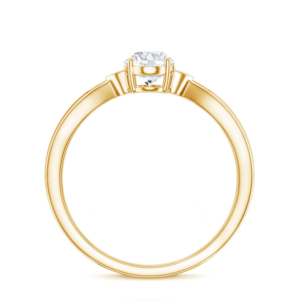 Oval Lab Grown Diamond Simple Solitaire Ring