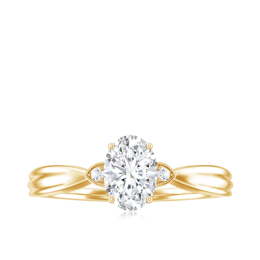 Oval Lab Grown Diamond Simple Solitaire Ring