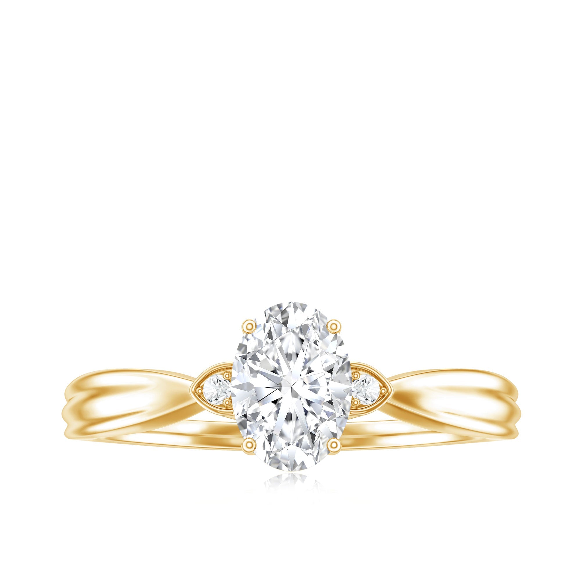Oval Lab Grown Diamond Simple Solitaire Ring