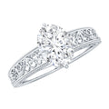 Oval Shape 6X8MM Lab Grown Diamond Filigree Engagement Ring