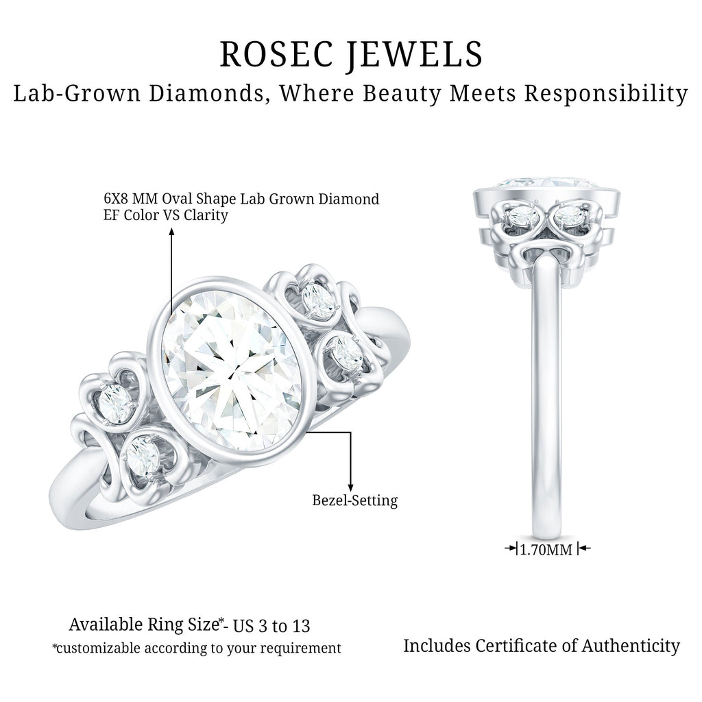 Classic Oval Lab Grown Diamond Solitaire Engagement Ring