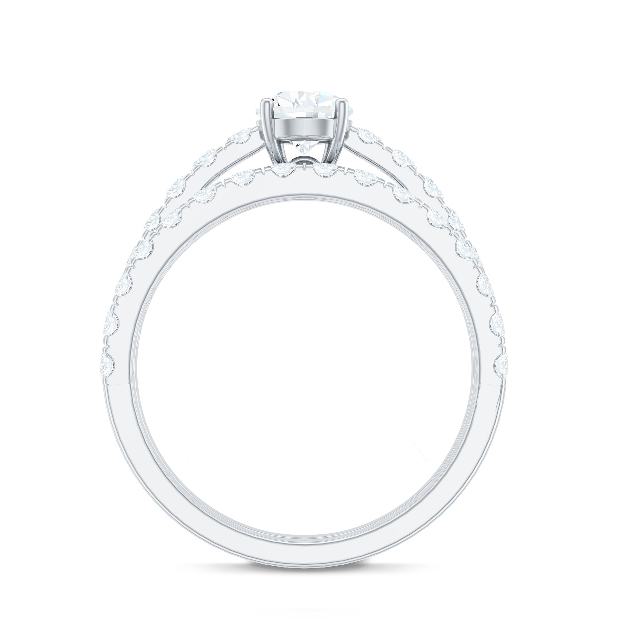 Minimal Pear Shape Lab Grown Diamond Wedding Ring Set