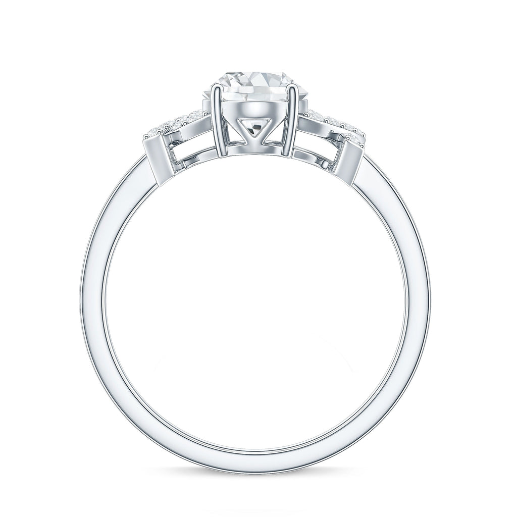 Oval Shape Lab Grown Diamond Solitaire Ring in Split Shank